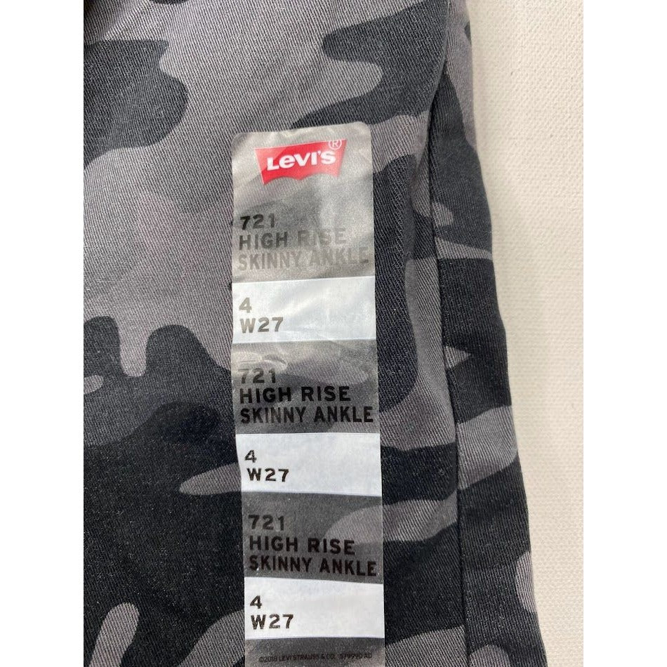 Levi's 721 Skinny Ankle Jeans 27 Gray Camo