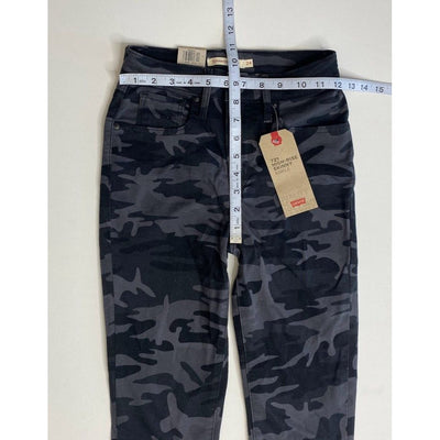 Levi's 721 Skinny Ankle Jeans 24 Gray Camo