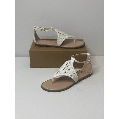 Journee Adjustable Thong Sandals 8 White