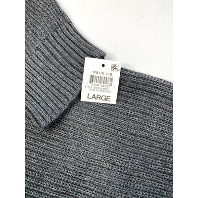 Alfani Sweater Large Black Grey Turtleneck