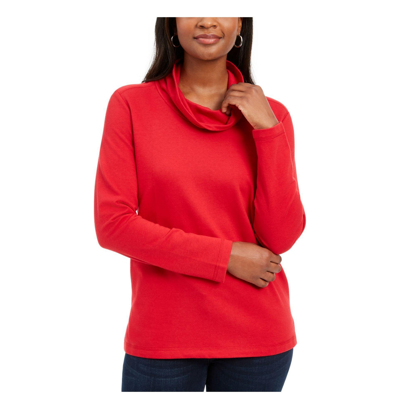 Karen Scott Cowl-Neck Top XXL Red