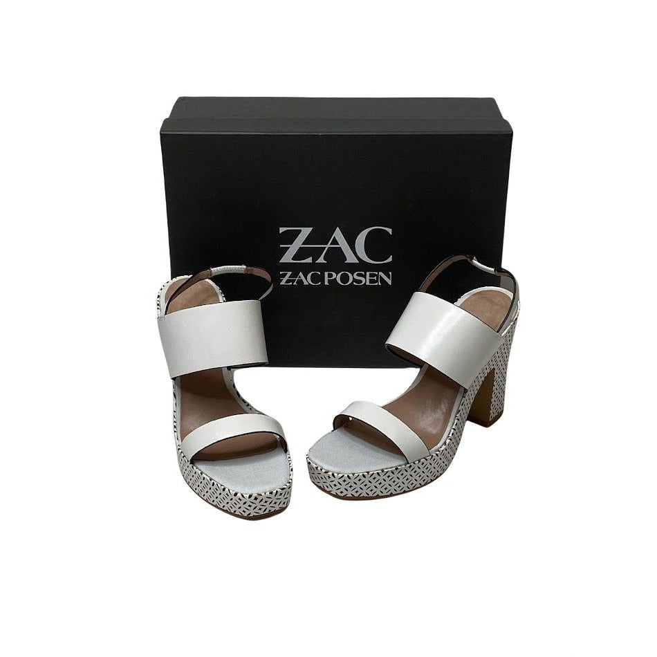 ZAC POSEN Virginia Platform Sandals White Black