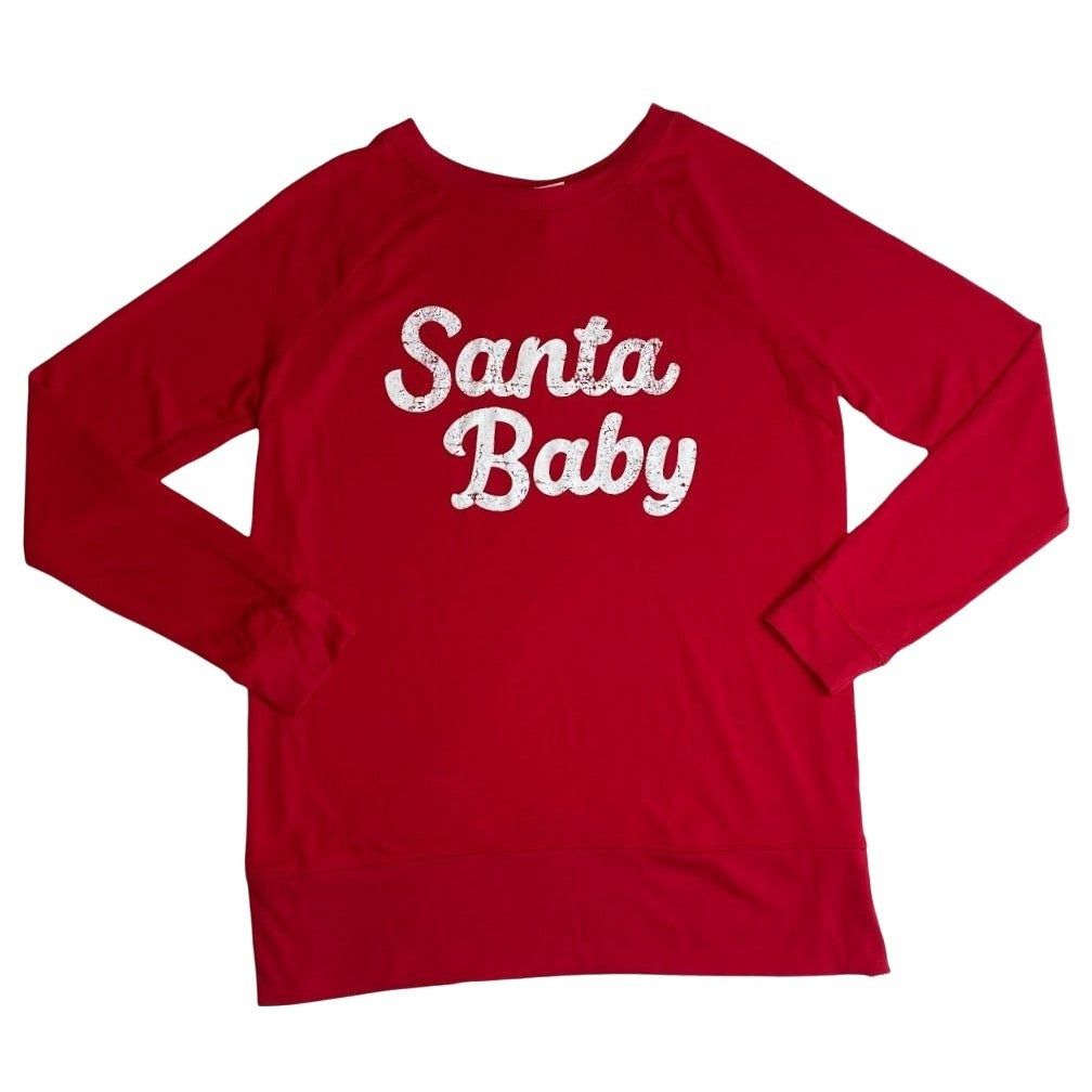 Isabel Maternity Top Small Santa Baby Red