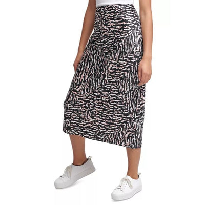 Calvin Klein Midi Skirt Small Black White Tiger Print