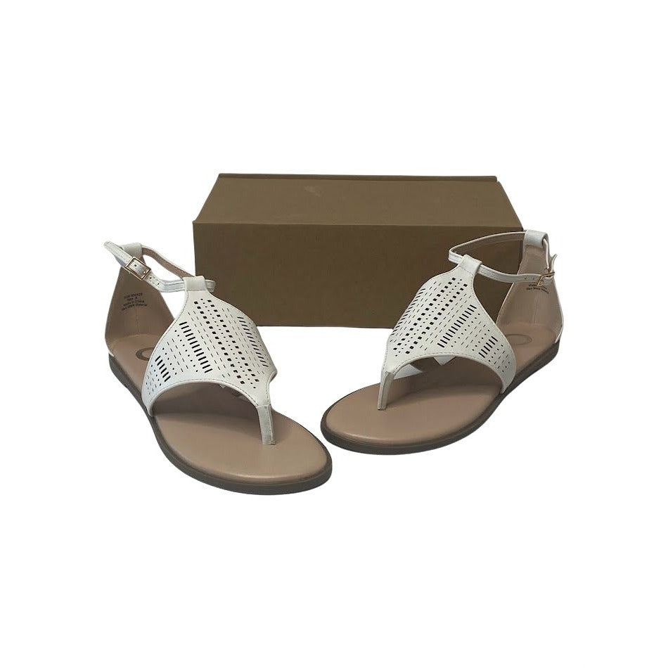 Journee Adjustable Thong Sandals 7.5 White