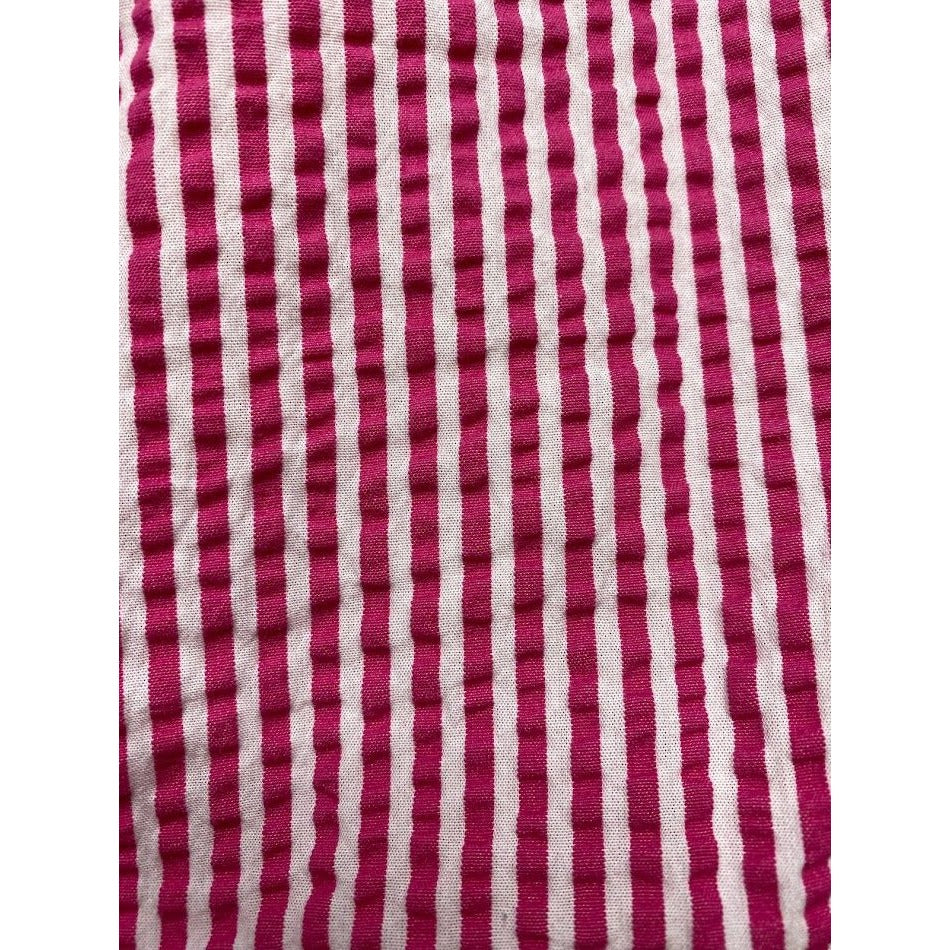 High Rise Belted Shorts Medium Pink White Striped