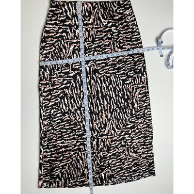 Calvin Klein Midi Skirt Small Black White Tiger Print