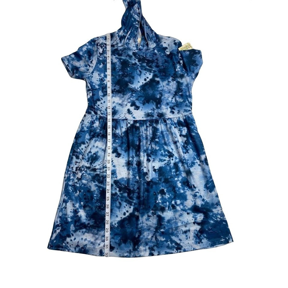 BeBop Hoodie Dress XS Blue Tie Dyed