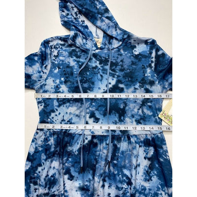 BeBop Hoodie Dress XS Blue Tie Dyed