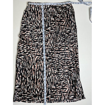 Calvin Klein Midi Skirt Medium Black White Tiger Print