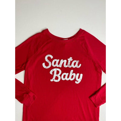 Isabel Maternity Top Large Santa Baby Red