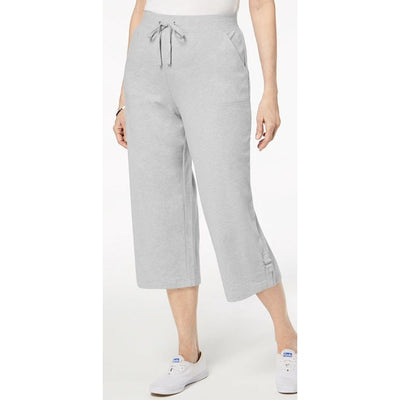 Karen Scott Capri Pants Petite Small Grey French Terry