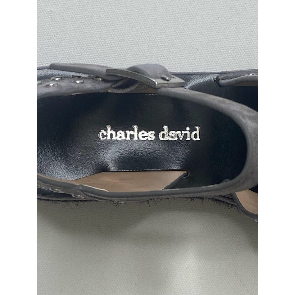 Charles David Espadrille Platform Sandals 5.5 Black Gray