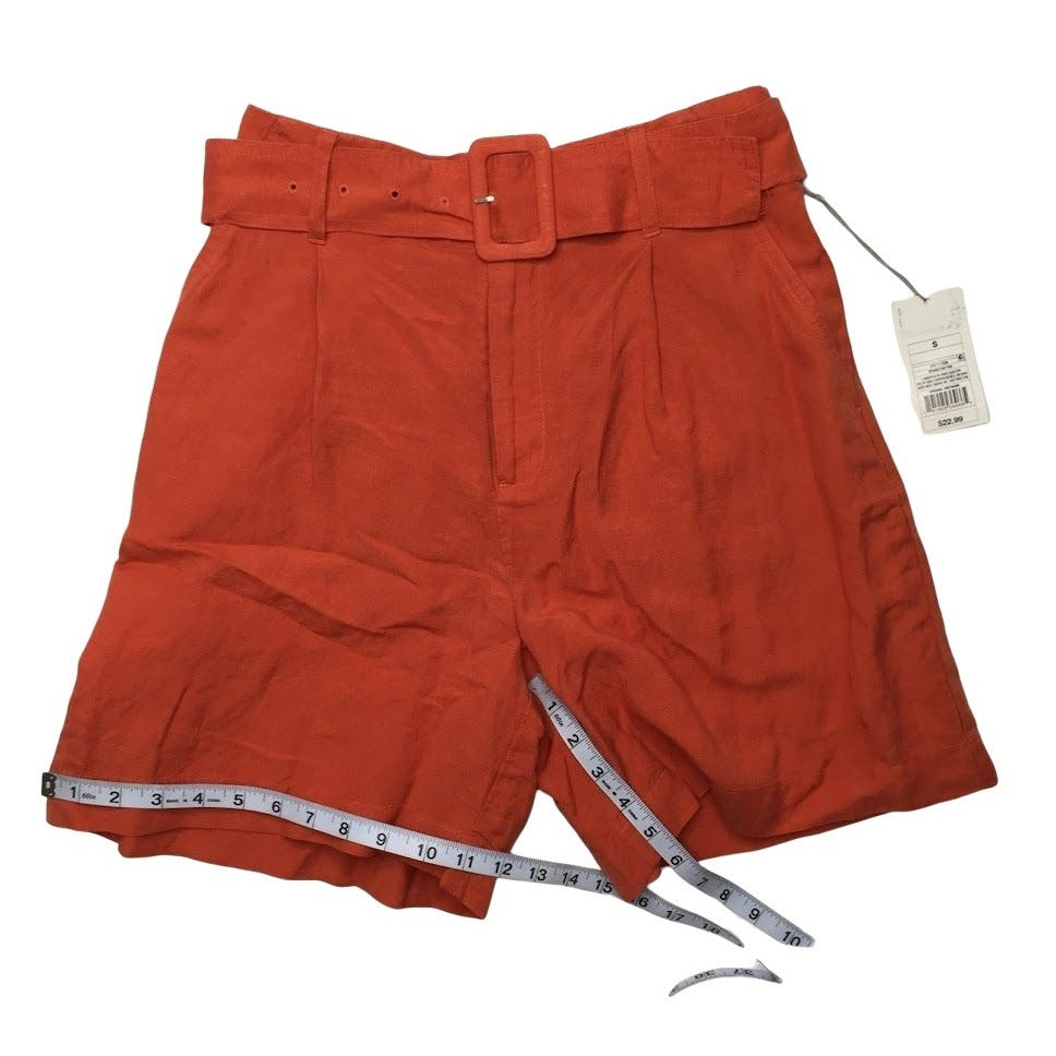 High Rise Cotton Belted Shorts Women's Small