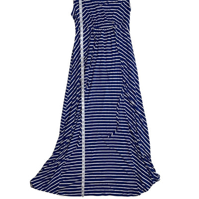 Isabel Maternity Maxi Dress Blue White Stripe XS