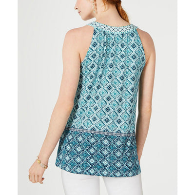 Style & Co Top XL Blue Green Sleeveless