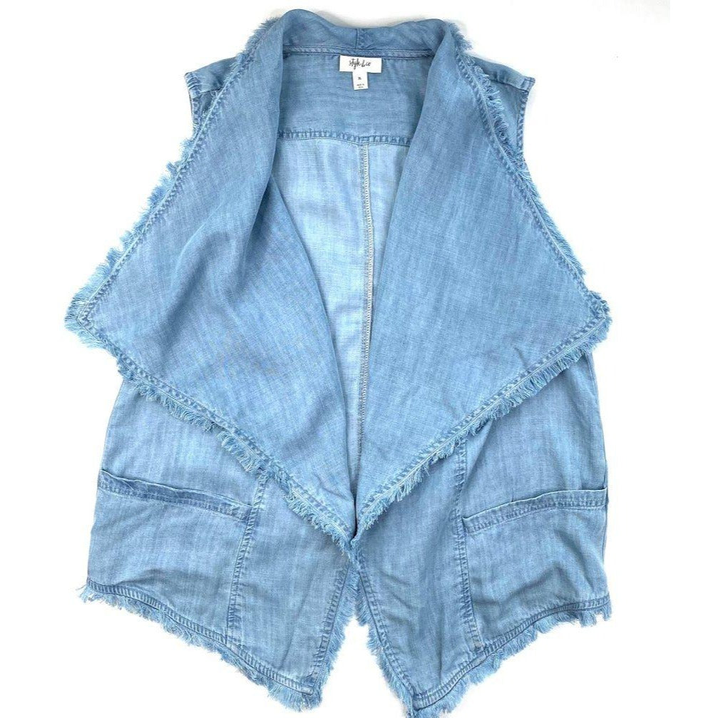 Style & Co Cardigan XL Blue Open-Front