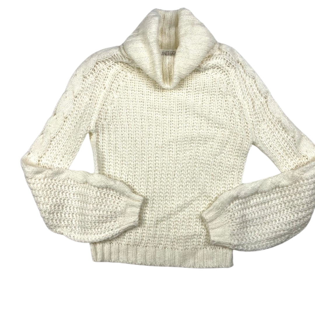 Juniors Planet Gold Cowl-Neck Sweater Ivory