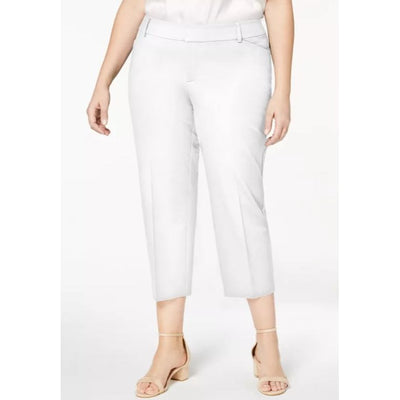 Charter Club Slimming Pants 24W 3X White Plus Size Cropped Stretchy