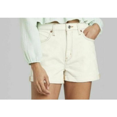 Wild Fable Jean Shorts 6 Medium White High-Rise