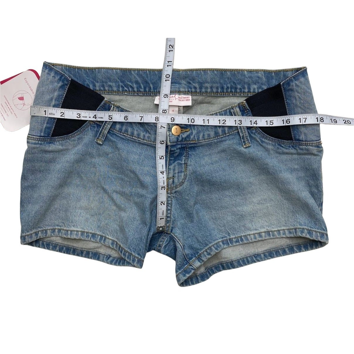 Maternity Side Panel Jean Shorts 4 Small