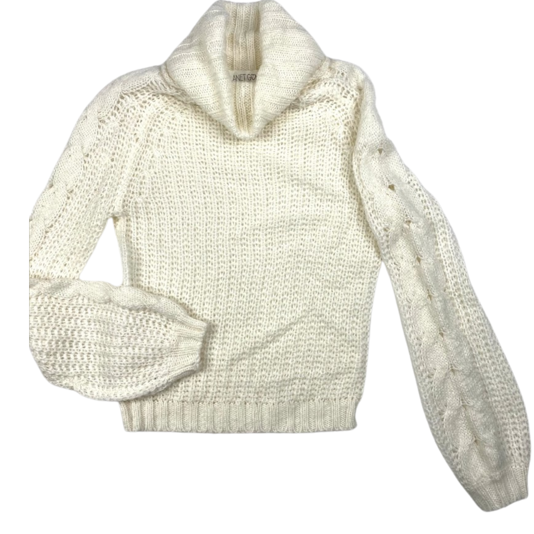 Juniors Planet Gold Cowl-Neck Sweater Ivory