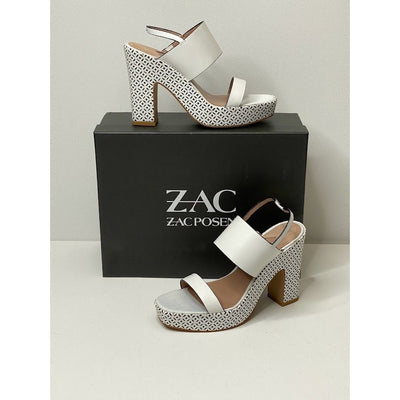 ZAC POSEN Virginia Platform Sandals White Black