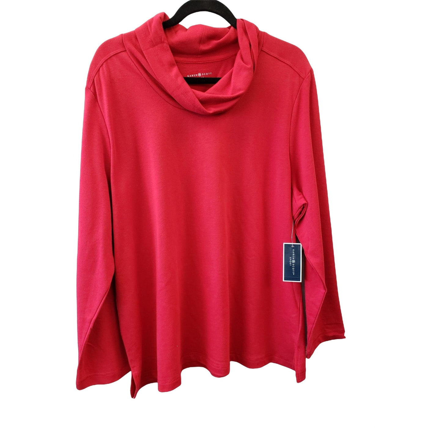 Karen Scott Cowl-Neck Top XXL Red