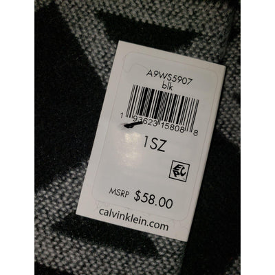 Calvin Klein Blanket Scarf Black Gray Fair Isle