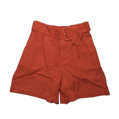 High Rise Cotton Belted Shorts Women's Small