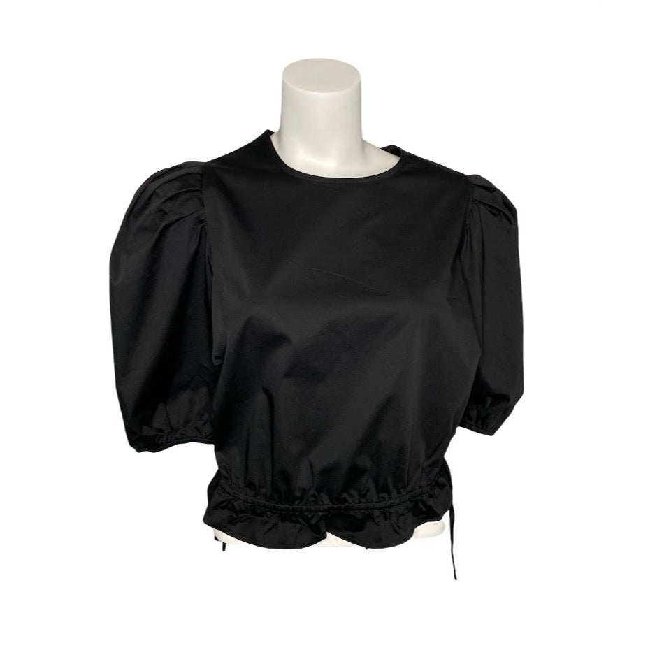 Danielle Bernstein Top 1X Black Puff Sleeve