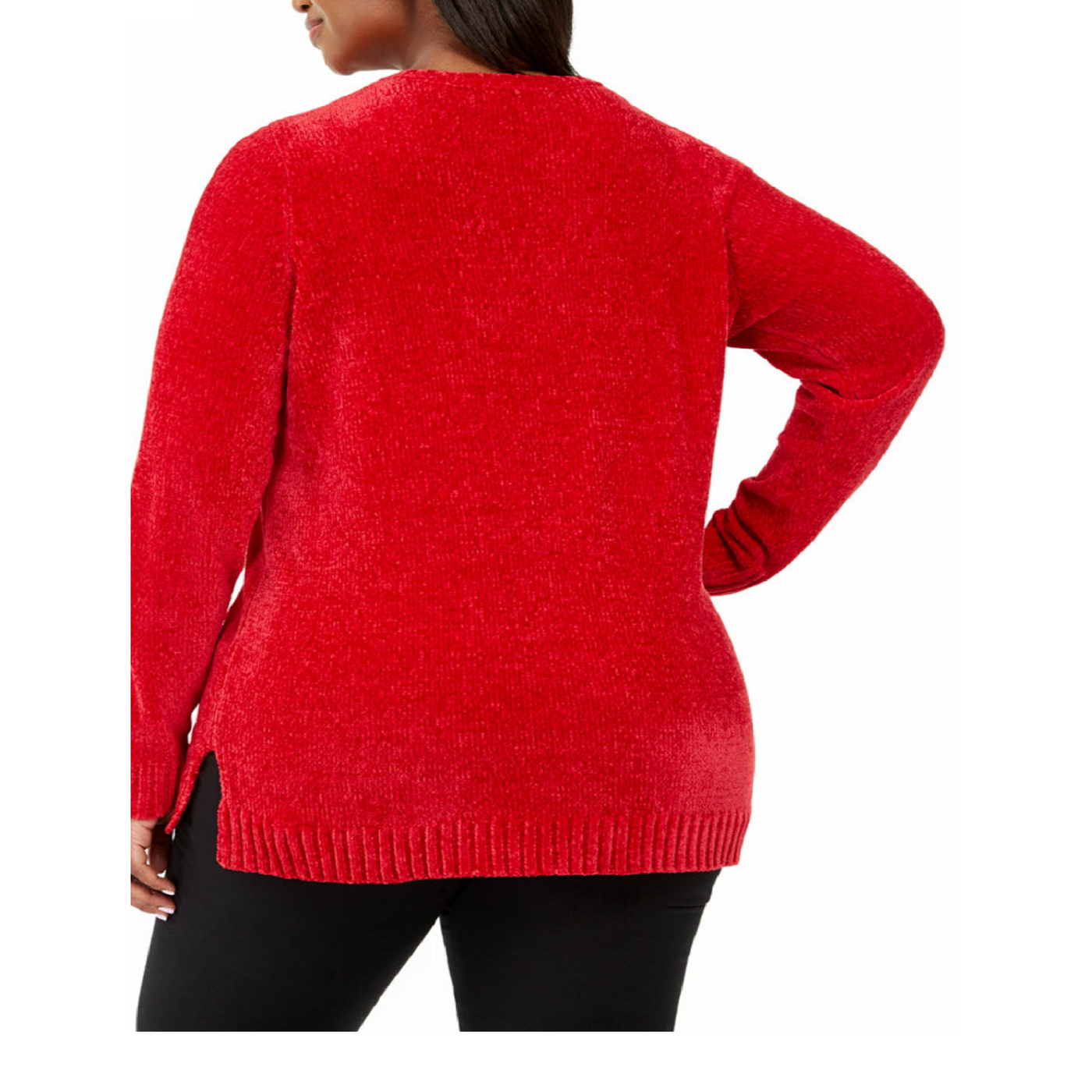 Karen Scott Soft Chenille Sweater 1X Red