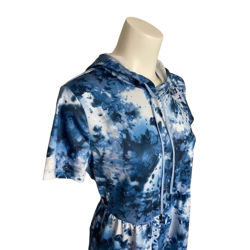 BeBop Hoodie Dress XS Blue Tie Dyed