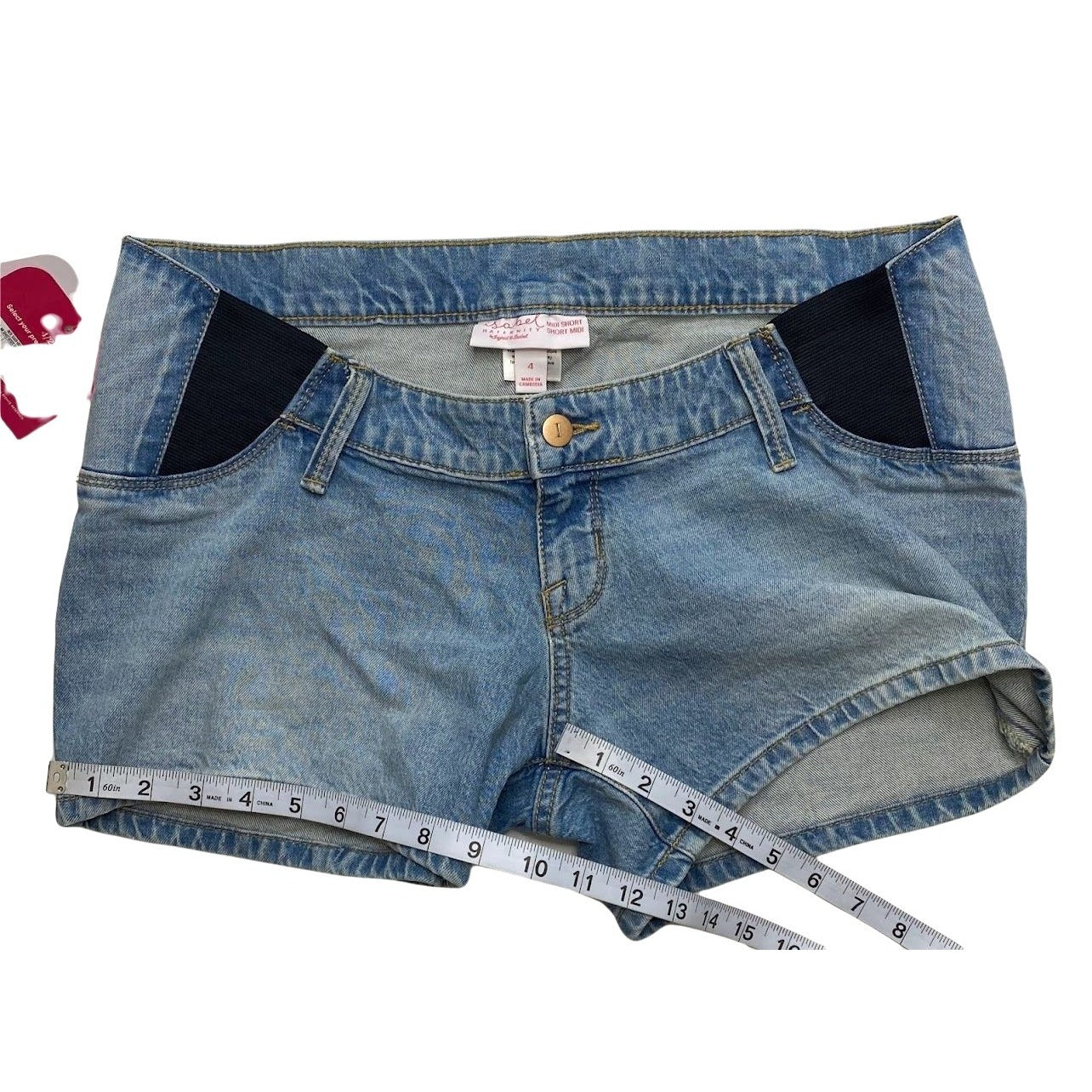 Maternity Side Panel Jean Shorts 4 Small