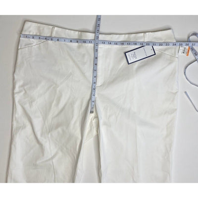 Charter Club Slimming Pants 24W 3X White Plus Size Cropped Stretchy