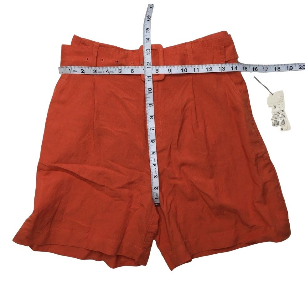 High Rise Cotton Belted Shorts Women's Small