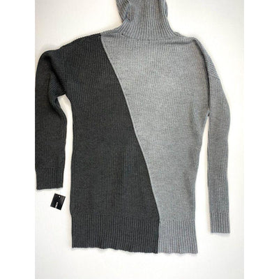 Alfani Sweater Large Black Grey Turtleneck