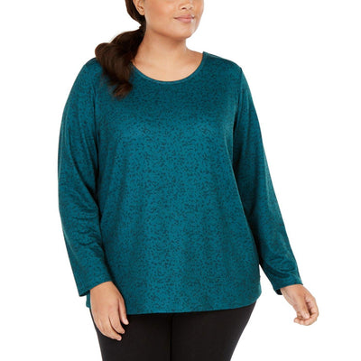 Ideology Athletic Top Plus Size 2X Green/Black