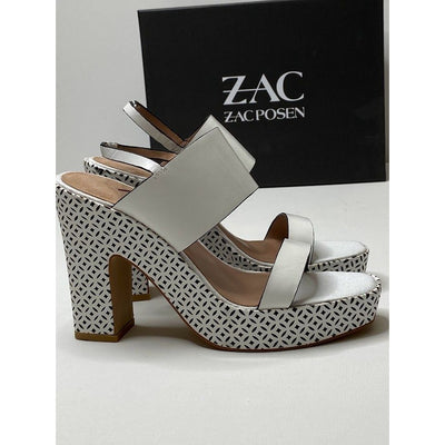 ZAC POSEN Virginia Platform Sandals White Black