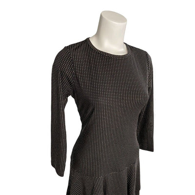 Michael Kors Shift Dress Small Black Gold Metallic Dot Accent