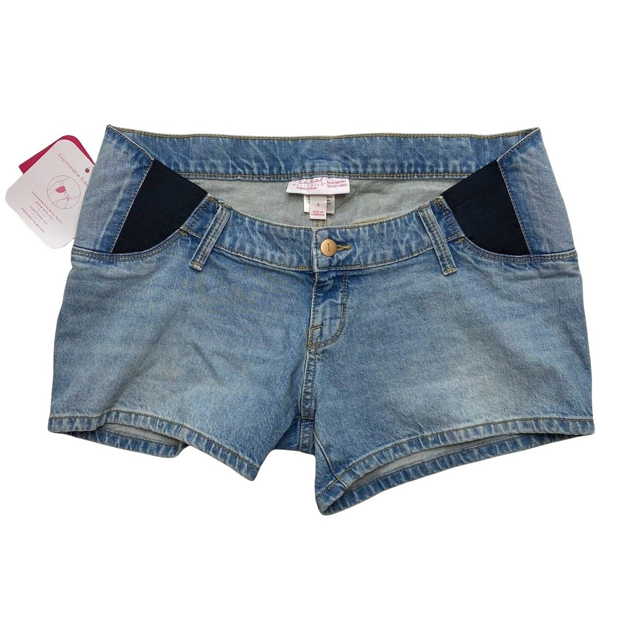 Maternity Side Panel Jean Shorts 4 Small