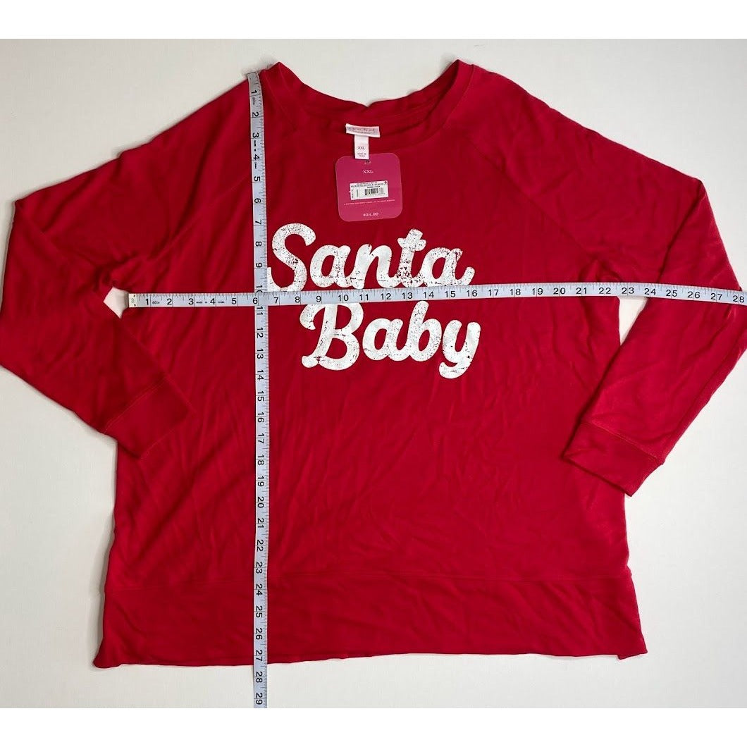 Isabel Maternity Top XXL Santa Baby Red