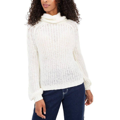 Juniors Planet Gold Cowl-Neck Sweater Ivory