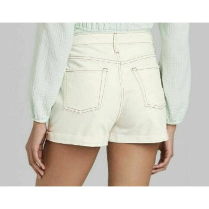 Wild Fable Jean Shorts 6 Medium White High-Rise