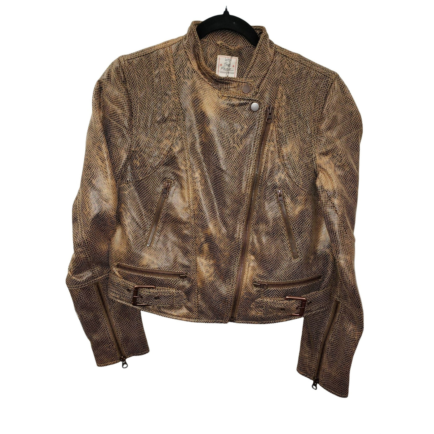 Free People Faux Leather Moto Jacket XS