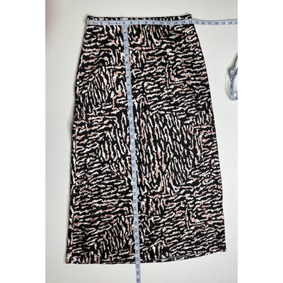 Calvin Klein Midi Skirt Small Black White Tiger Print