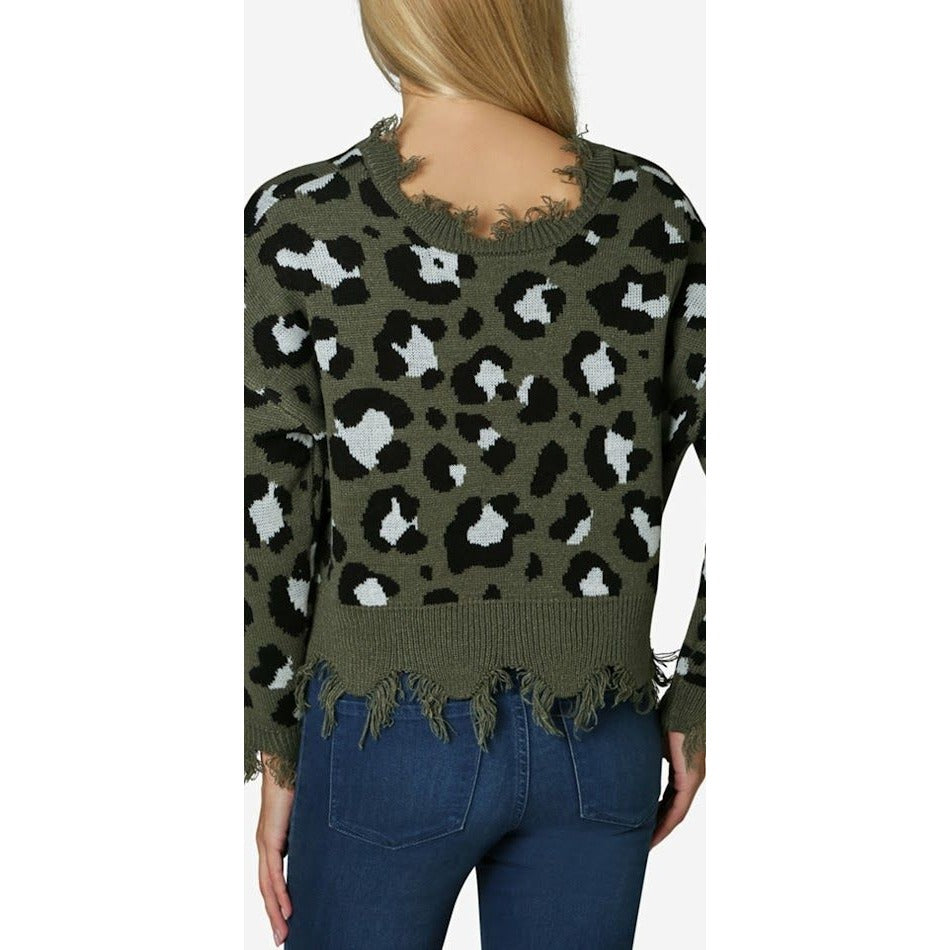 Polly & Esther Sweater Medium Distressed & Destructed