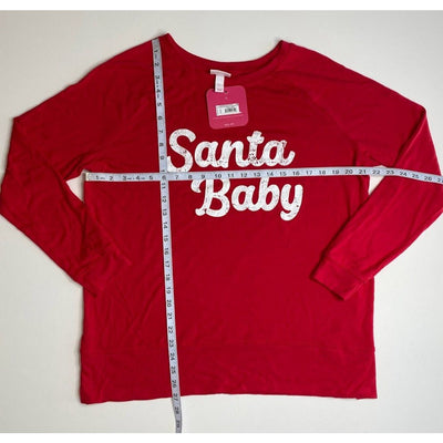 Isabel Maternity Top Large Santa Baby Red