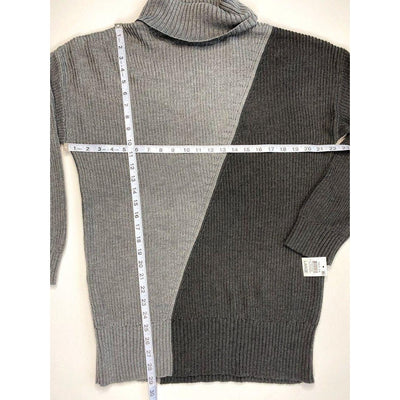 Alfani Sweater Large Black Grey Turtleneck