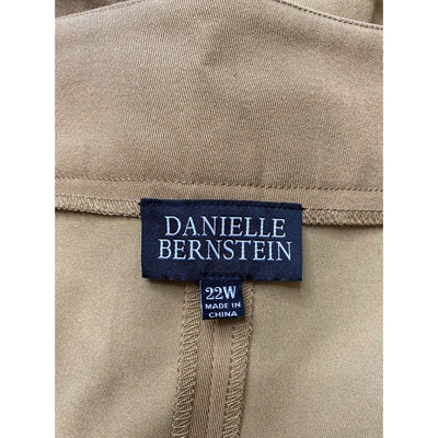 Danielle Bernstein Biker Shorts 22W 2X Beige Exposed Zipper